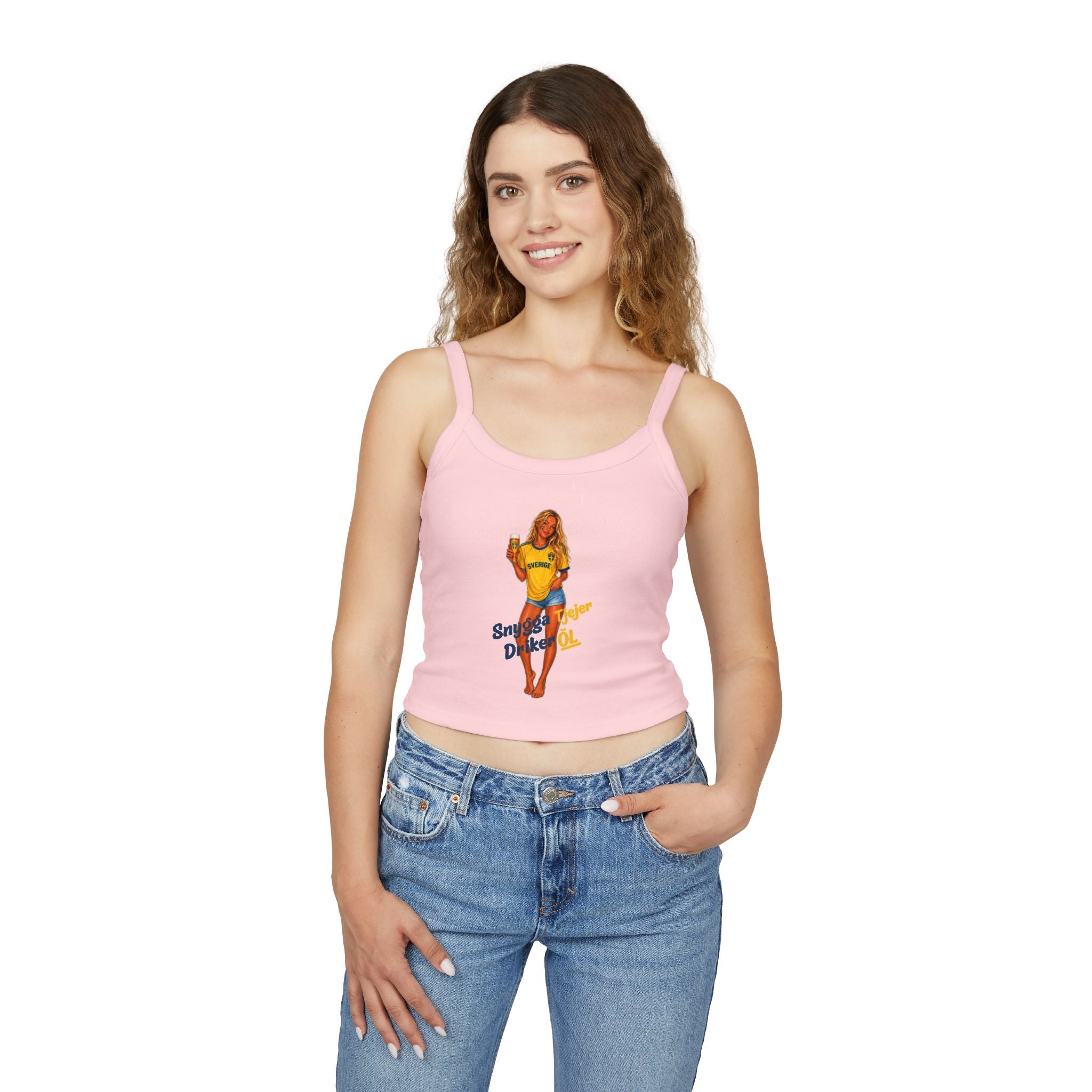 Snygga tjejer driker öl Tank Top