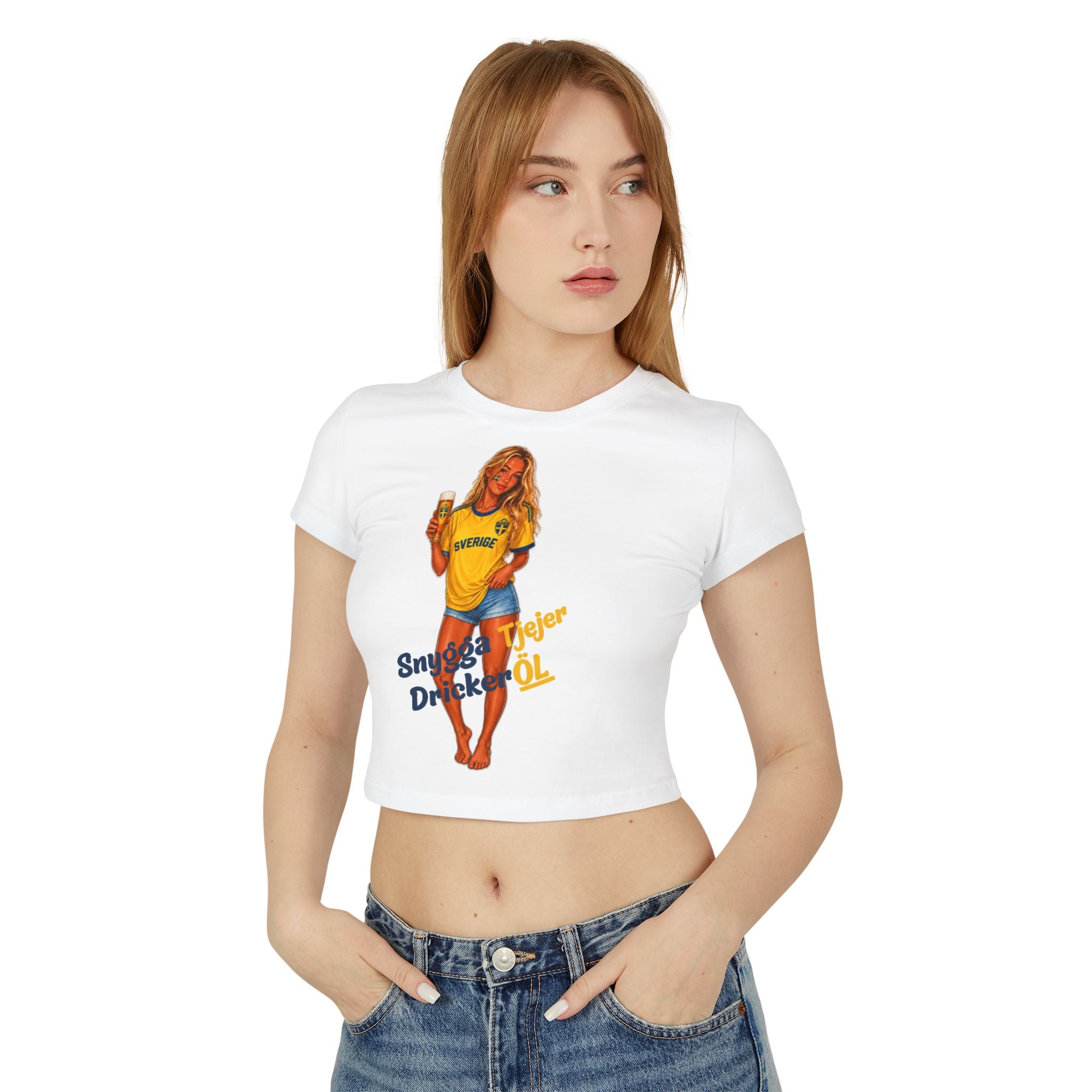 Snygga tjejer dricker öl Baby Tee